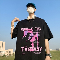 草地夏季宽松短袖T恤男潮T61105P25控38，男装T恤，电商A268A