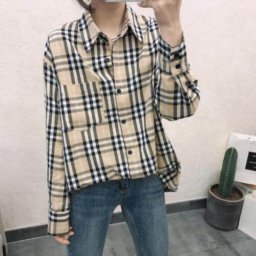 春夏格子衬衫，女装衬衫，变色鸟(4F)