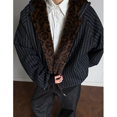 竖条豹纹内里拼接撞色连帽棉服男女冬季座山雕外套M5039，男装棉衣，星座1116A（原606A-3）