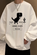 华夫格卫衣圆领卫衣男大码长袖t恤男外套HW76315-P30加绒款-P40，男装卫衣，电商A040