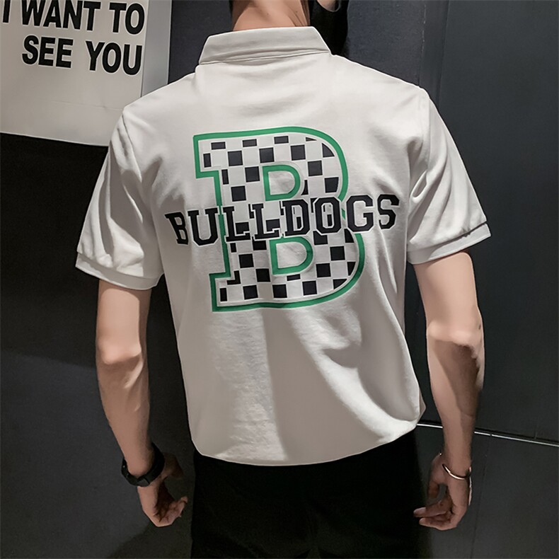 白色2022精神小伙修身polo衫男士短袖T恤PL506-P48控价68,男装Polo衫,电商A108
