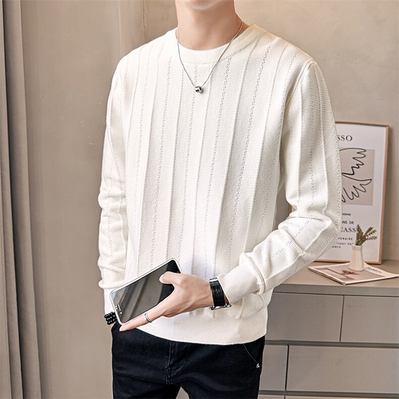 店主风男毛衣2025秋款时尚圆领打底衫套头男上衣B317/M2519/P78,男装针织衫/毛衣,电商B317