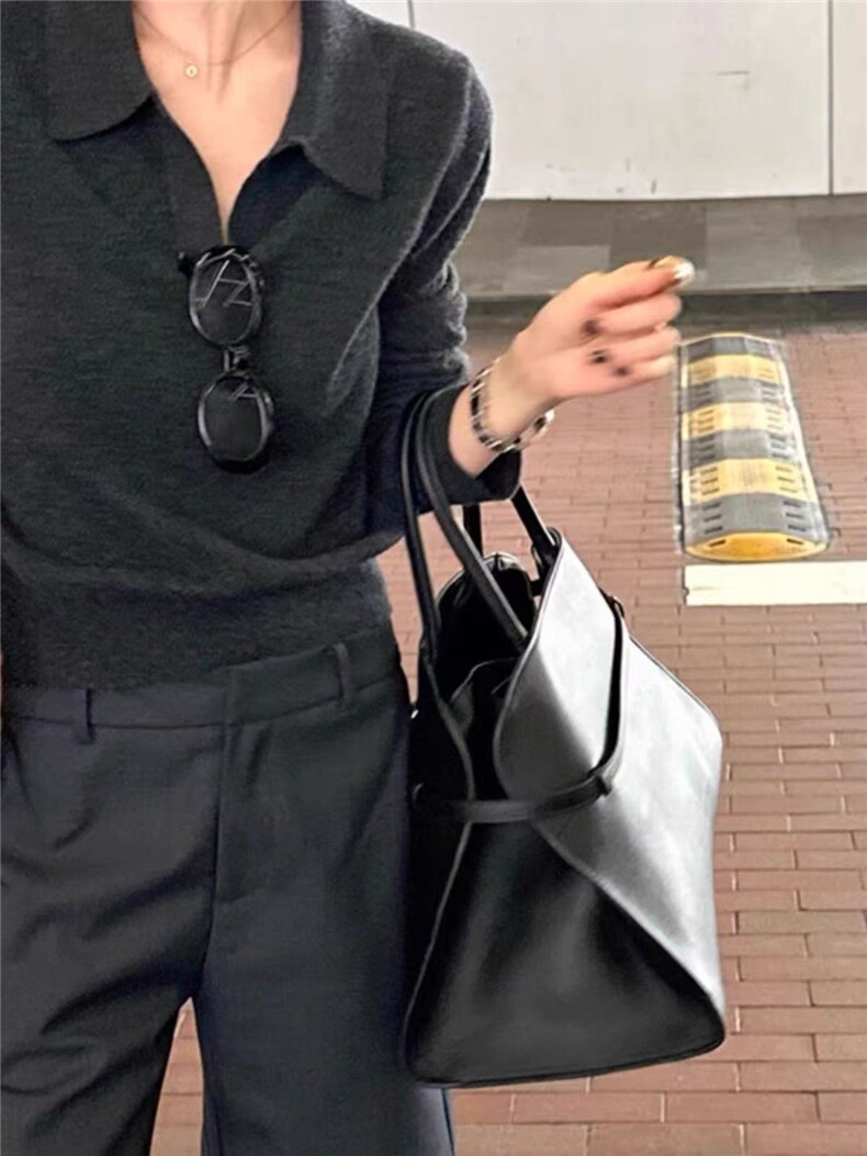 气质简约灰色短款POLO领羊绒针织衫女春秋宽松薄款翻领羊毛打底衫，女装针织衫/毛衣，美莎羊绒