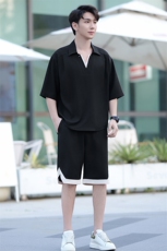 （版权注册仿款必究）夏季新款冰丝短袖时尚套装男士休闲两件套，男装T恤，星座1206（原A206）