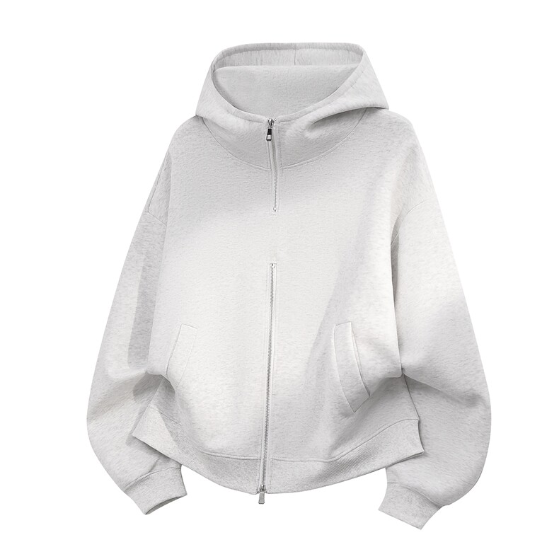 重磅全棉450克双拉链开衫连帽卫衣纯色短宽外套男潮 RH5329-P57图片