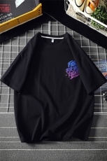 半网格日系潮牌圆领套头情侣半袖青少年纯棉印花短袖T恤1166-P25，男装T恤，电商A441