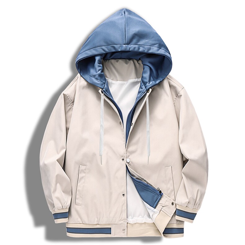 2023春夏款假两件外套男潮牌ins连帽上衣宽松夹克棒球服A5188-P70,男装夹克,电商A178