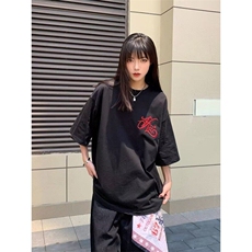 夏季美式高街后背字母印花短袖T恤男女潮牌宽松休闲情侣圆领上衣，男装T恤，星座506A