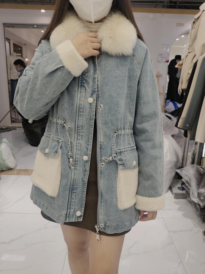 2021冬装新款牛仔加绒外套女,女装其它,迷吉meeggle