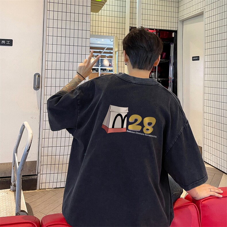 直播品质240克重磅水洗做旧短袖t恤男女SDX180-特P25控48,男装T恤,电商B367
