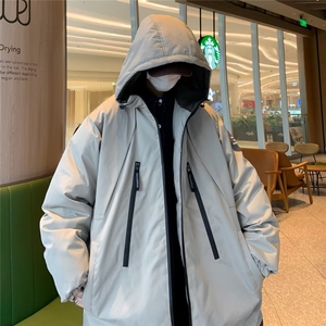 冬季棉袄户外机能风连帽冲锋衣棉服男潮牌宽松棉衣外套MY909-P98