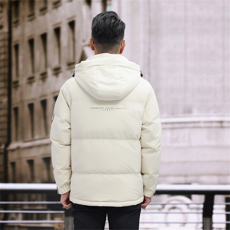 新款新标90绒中年羽绒服外套男士秋冬季连帽时尚休闲羽绒服大衣,男装羽绒服,钱塘723
