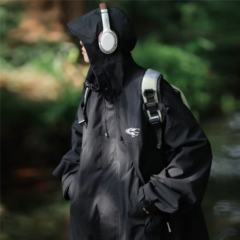黑色冲锋衣外套男春秋潮牌户外机能工装男 F920 P68图片