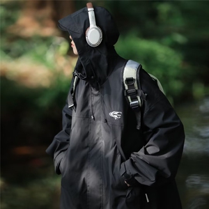 黑色冲锋衣外套男春秋潮牌户外机能工装男 F920 P68图片