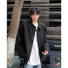 潮牌重工褶皱休闲翻领夹克上衣宽松情侣春秋外套男女JK85500-p68，男装夹克，星座1008