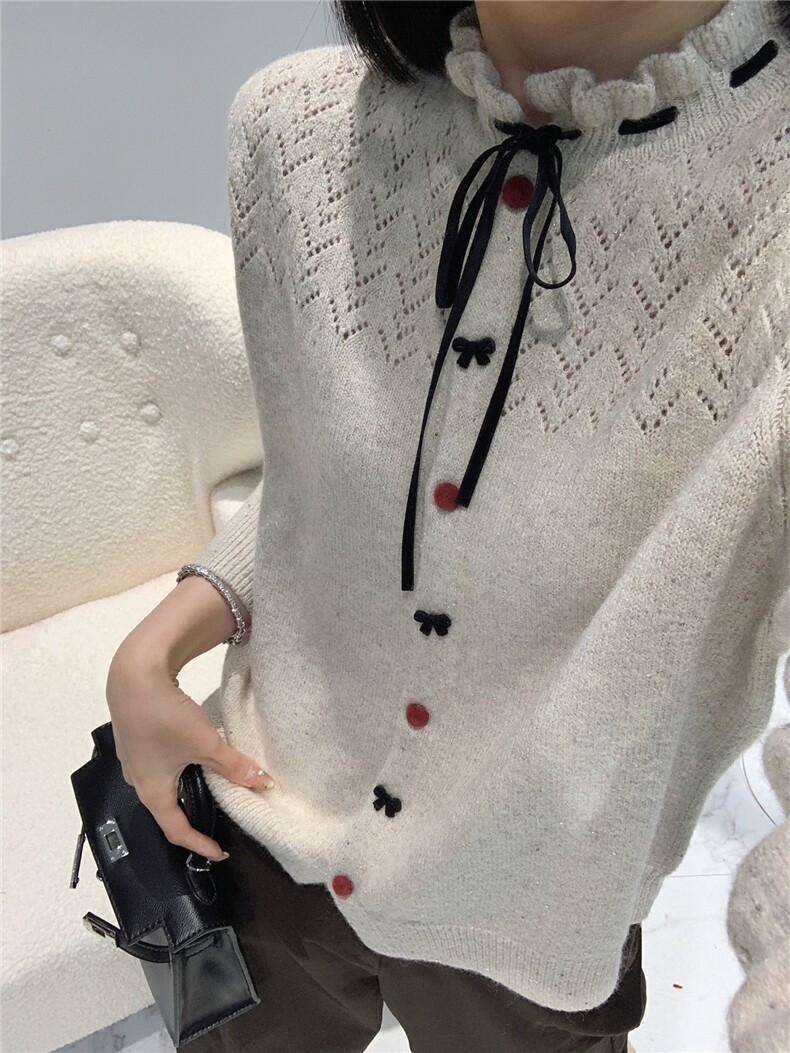 2025年秋季时尚百搭通勤简约休闲半高领开衫，女装针织衫/毛衣，晨旭羊绒