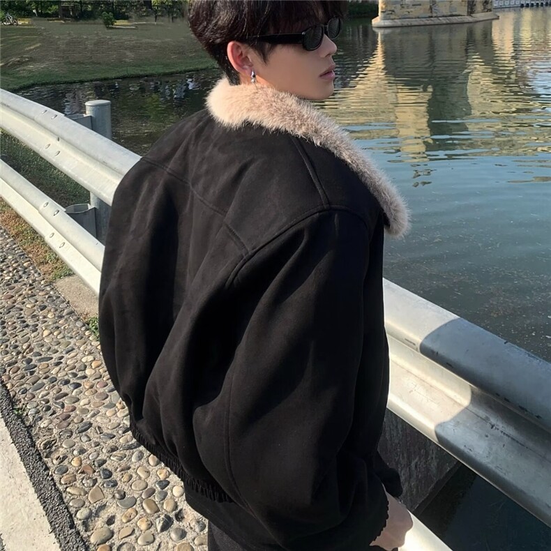 ZY0915-P88美式复古解构裁片设计加绒外套男女宽松休闲座山雕夹克,男装夹克,电商C233