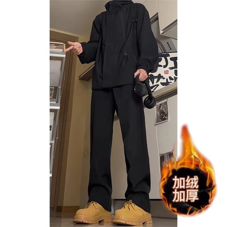 户外登山休闲裤秋冬加绒显瘦显高美式机能风三防冲锋裤图片