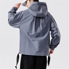 2021秋季无影墙大码男新日系连帽抽绳套头宽松夹克外套J6011-P65，男装夹克，电商A001