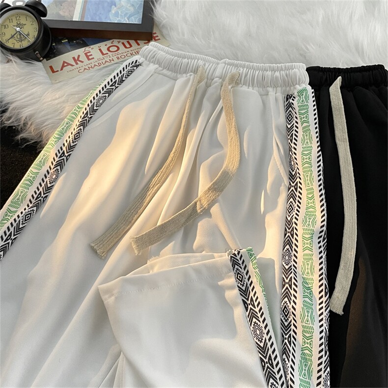 运动裤子男潮牌ins宽松直筒设计感小众vibe风休闲阔脚裤HK204-P26，女装休闲裤，星座1008-1