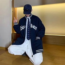 ins炸街外套潮牌港风街头原宿风嘻哈古着棒球服夹克J45-P45，男装夹克，星座1109-3