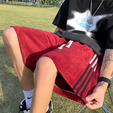 XZ514-2-1521-P43夏季篮球跑步运动裤男麂皮绒学生杠条休闲五分裤，男装休闲裤，星座514-2(原B239)