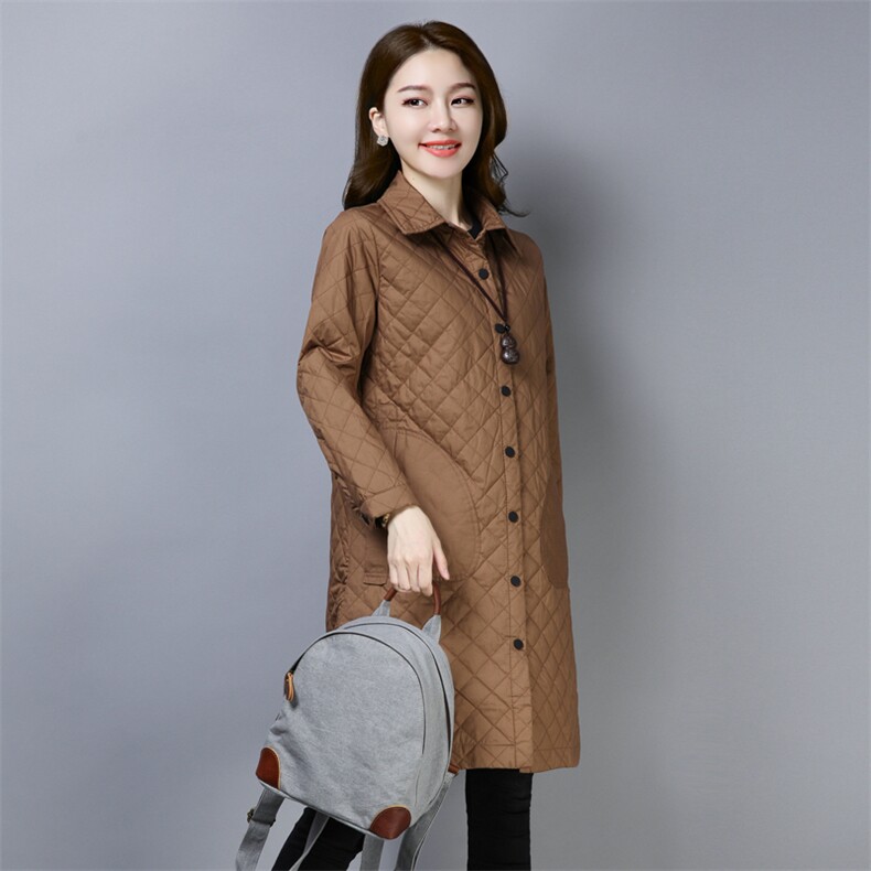 棉衣/棉服休闲长袖简约个性POLO领纯色优雅中长款2021年秋季潮流,女装棉衣/棉服,小林双子