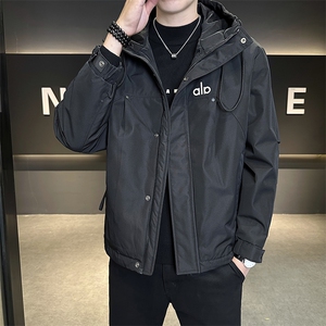 秋冬新款二棉加棉夹克连帽冲风衣男士外套棉服7M23-P120图片