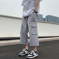 宽松阔腿七分裤男夏季美式工装短裤高街伐木裤子-A1055TP30控58，男装牛仔裤，电商B241