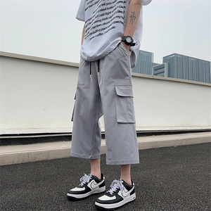 宽松阔腿七分裤男夏季美式工装短裤高街伐木裤子-A1055TP30控58图片