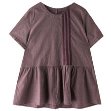 T恤2025年韩风时尚夏季短袖休闲拼接细格子韩版时尚舒适简约，女装T恤，风姿绰