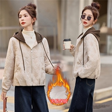 短款连帽棉衣女2025冬季新款时尚减龄棉服休闲宽松夹棉外套，女装棉衣/棉服，余墨