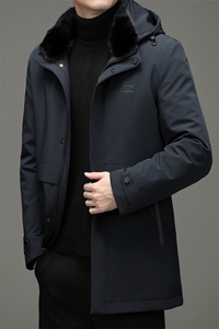 冬季新款派克服中年男士金貂绒大衣男连帽外套SNNYR88J21959-P420图片