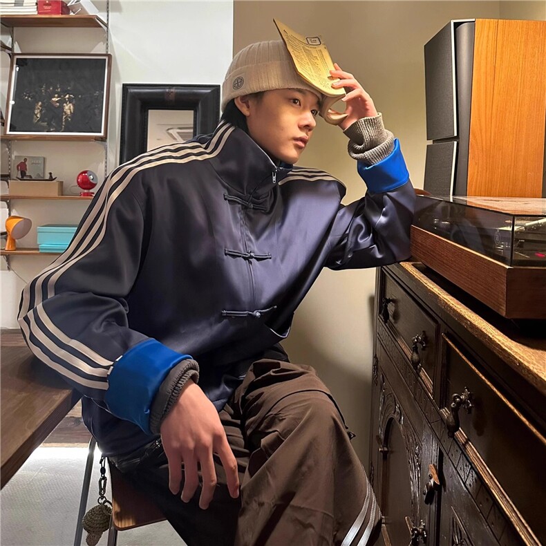 新中式立领盘扣夹克男风中山装春秋季唐装外套JK43-P65,男装夹克,星座1007（原301D）
