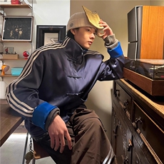新中式立领盘扣夹克男风中山装春秋季唐装外套JK43-P65，男装夹克，星座1007（原301D）