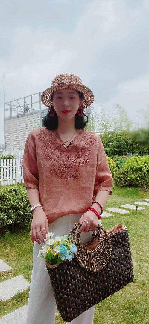 纯苎连衣裙小衫裤子裙子衬衣 时尚风 风淑女风休闲风，女装连衣裙，川哲