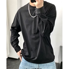 秋季纯色卫衣男修身内搭开衩长袖t恤套头纽扣袖口男装T965，男装T恤，星座1116A（原606A-3）