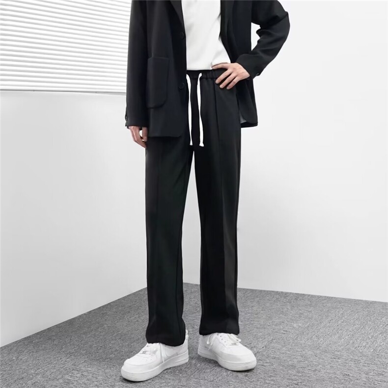 2025春季新款直筒裤男垂感拖地休闲裤高街裤子韩版宽松西裤XCS701，男装西裤，星座208-5
