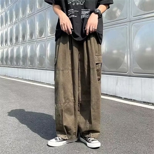 YC2090-P32 工装裤春季日系宽松直筒阔腿裤ins潮牌美式高街拖地裤图片