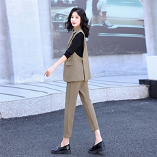 2022年高端气质御姐女装高级感三件套西装外套长裤时尚套装套裙，女装套装/套裙，尚洛菲
