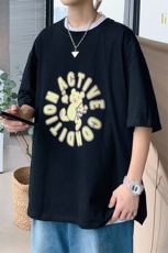 ！200g！2023春夏新款发泡印花男士纯棉宽松短袖T恤T2216P25，男装T恤，电商B220