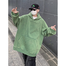得物抖音高品质二开360克重磅做旧炒雪花纯色连帽水洗卫衣CM16，男装卫衣，电商A486-1
