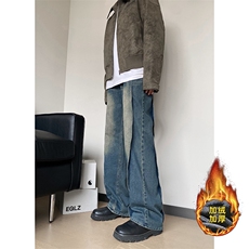 B221美式ins高街加绒加厚牛仔裤LK23134-P65控88加绒P75控98，男装牛仔裤，电商B221