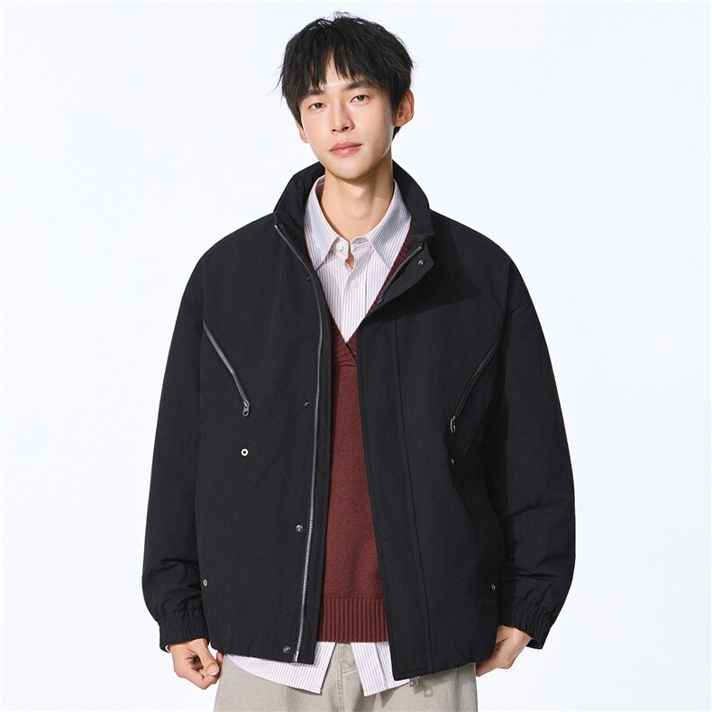 夹棉2025秋冬新款立领工装夹克男女户外登山服棉服,男装夹克,电商D215