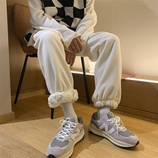 冬季羊羔绒华夫格加厚束脚休闲裤XZ604-KP46-P65控78，男装休闲裤，星座604
