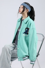 2023秋款新品刺绣夹克男女中性风青少年百搭棒球服外套8007-P85，男装夹克，电商A441-1