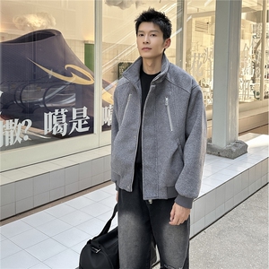 双拉链毛呢夹克外套秋冬短款呢子大衣宽松妮子风A236-JK630-P170图片