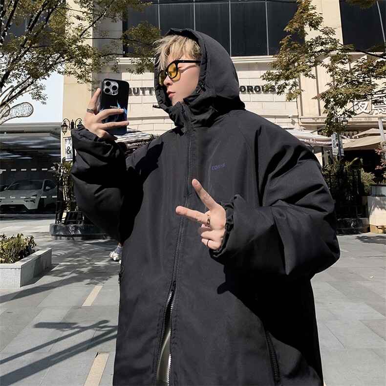 美式高街pu皮棉服男冬季痞帅宽松面包服外套潮牌设计感棉衣,男装棉衣,星座716-2