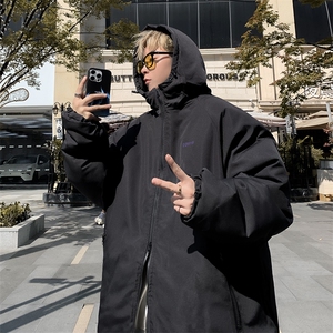 美式高街pu皮棉服男冬季痞帅宽松面包服外套潮牌设计感棉衣图片