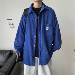 秋冬韩版灯芯绒外套长袖韩版衬衫宽松衬衣中性学生夹克H202/P45,男装衬衫,钱塘713